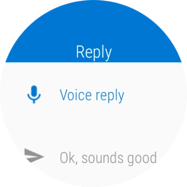 Press Voice reply. Press Voice reply.