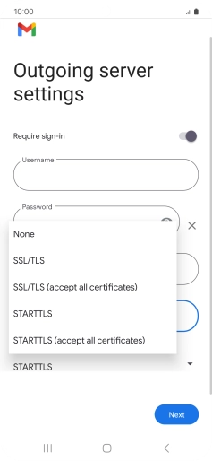 Press SSL/TLS. Press SSL/TLS.