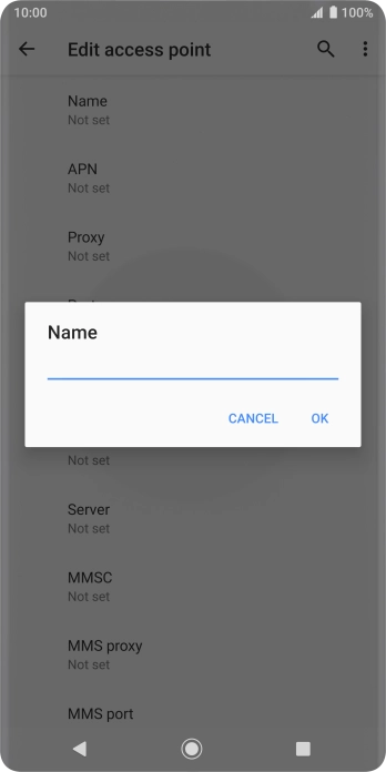 Key in EE Internet and press OK. Key in EE Internet and press OK.
