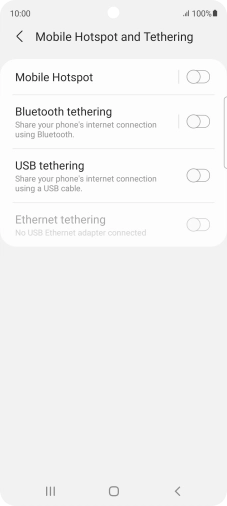 Press Mobile Hotspot. Press Mobile Hotspot.