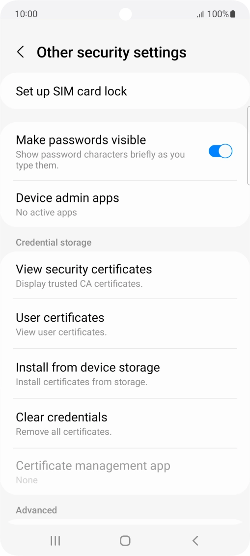 Press Set up SIM card lock. Press Set up SIM card lock.
