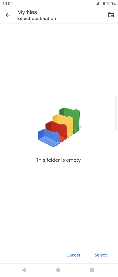 To create a new folder, press the new folder icon and follow the instructions on the screen to create a new folder. To create a new folder, press the new folder icon and follow the instructions on the screen to create a new folder.