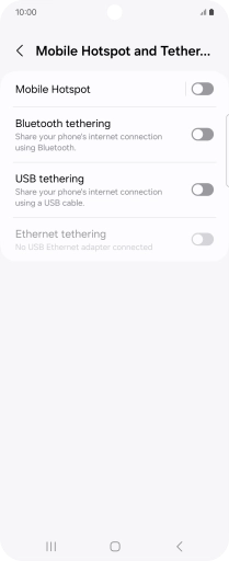 Press Mobile Hotspot. Press Mobile Hotspot.