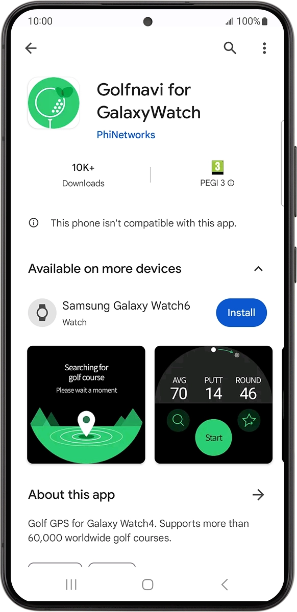 On your phone: Press Install and follow the instructions on the screen to install the app. On your phone: Press Install and follow the instructions on the screen to install the app.
