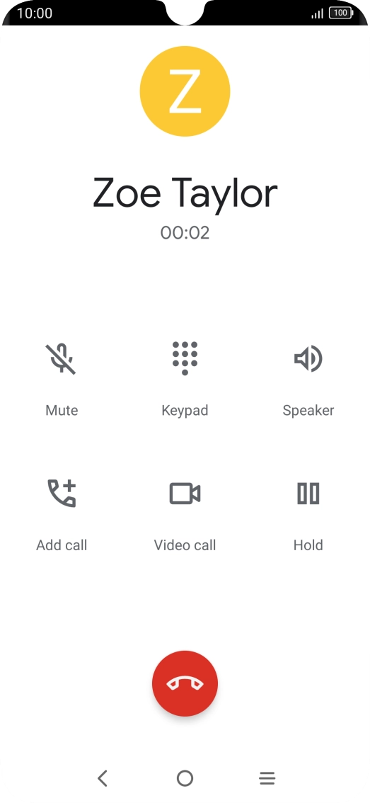 Press the end call icon. Press the end call icon.