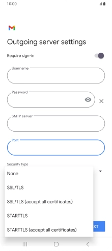 Press SSL/TLS. Press SSL/TLS.