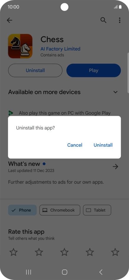 Press Uninstall. Press Uninstall.