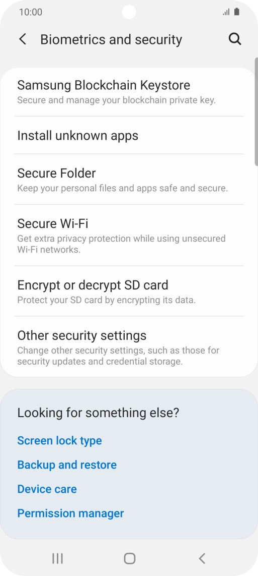 Press Other security settings. Press Other security settings.