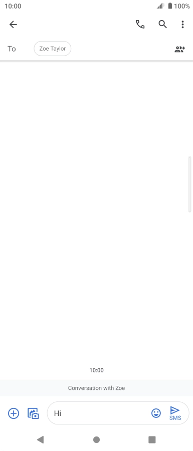 Press the send icon when you've finished your SMS. Press the send icon when you've finished your SMS.
