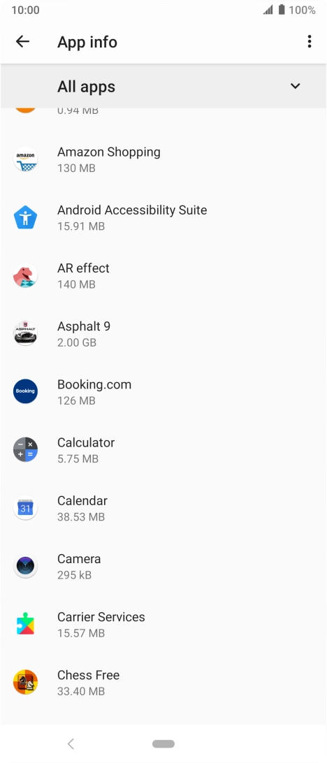 Press the required app. Press the required app.
