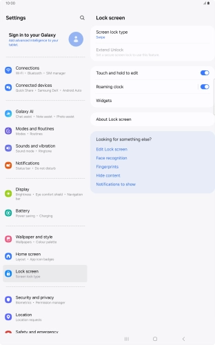 Press Screen lock type. Press Screen lock type.