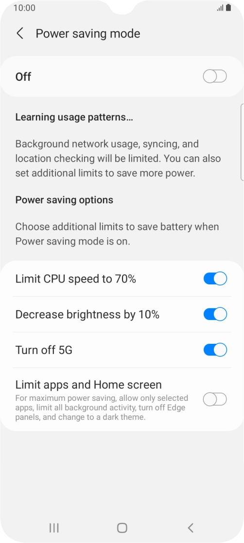 Press the indicators next to the required settings. Press the indicators next to the required settings.