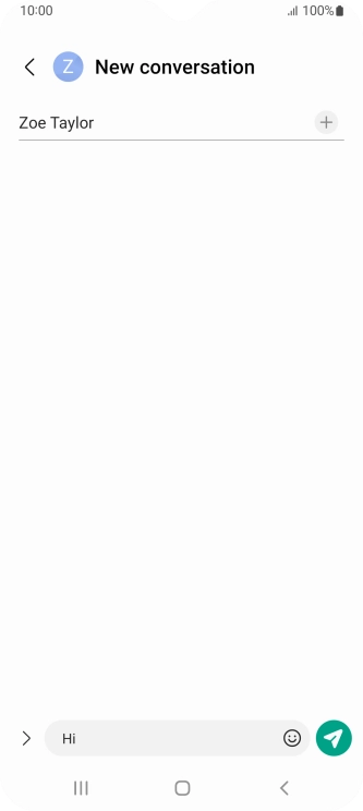 Press the send icon when you've finished your SMS. Press the send icon when you've finished your SMS.