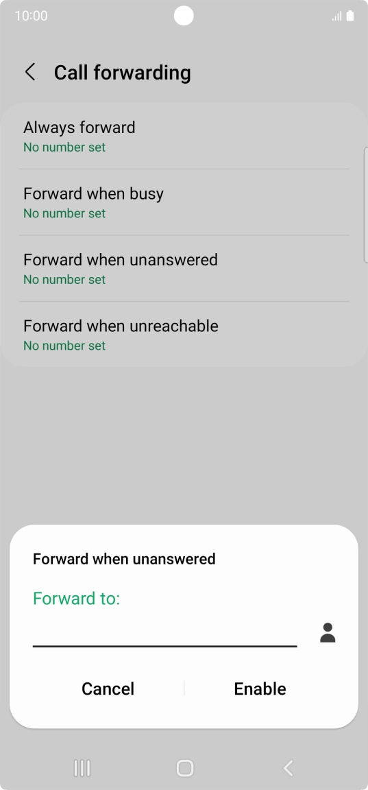Key in +447953222222 and press Enable. Key in +447953222222 and press Enable.