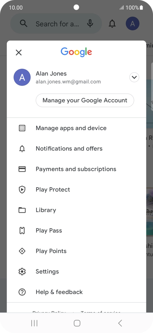 Press Manage apps and device. Press Manage apps and device.