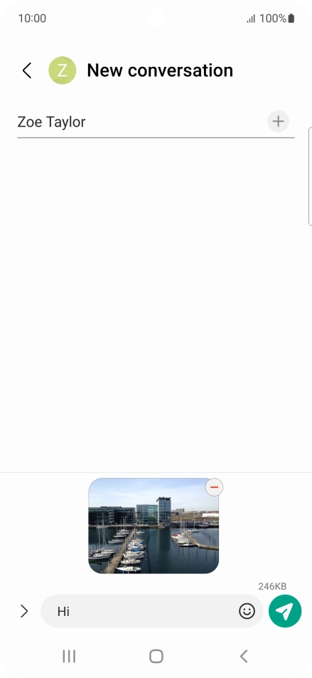 Press the send icon when you've finished your MMS. Press the send icon when you've finished your MMS.