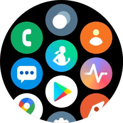 Press the Samsung Health icon. Press the Samsung Health icon.