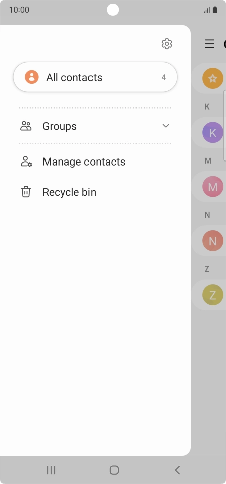 Press Manage contacts. Press Manage contacts.