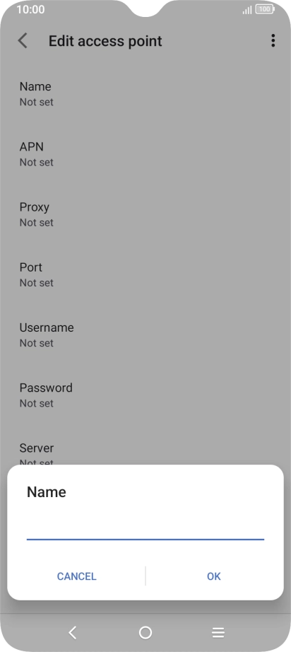 Key in EE Internet and press OK. Key in EE Internet and press OK.