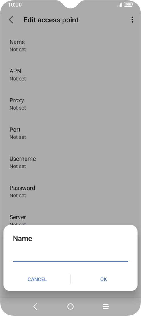 Key in EE Internet and press OK. Key in EE Internet and press OK.
