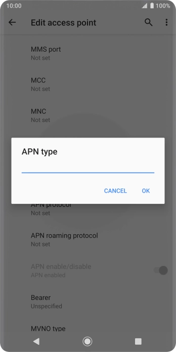 Key in default and press OK. Key in default and press OK.