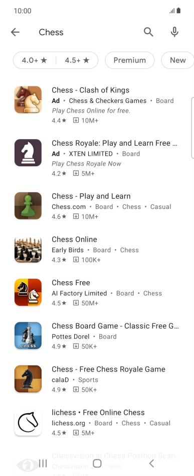 Press the required app. Press the required app.