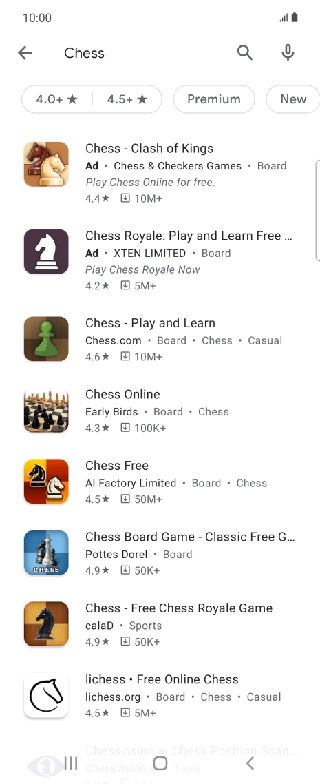 Press the required app. Press the required app.