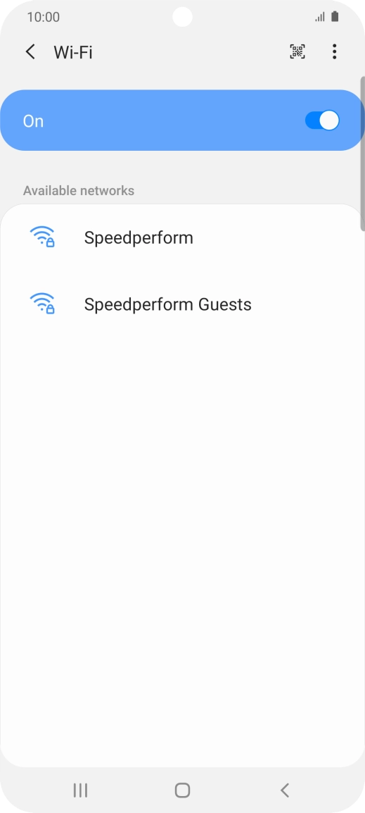 Press the required Wi-Fi network. Press the required Wi-Fi network.