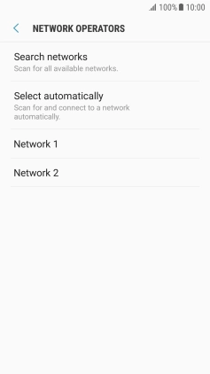 Press the required network. Press the required network.