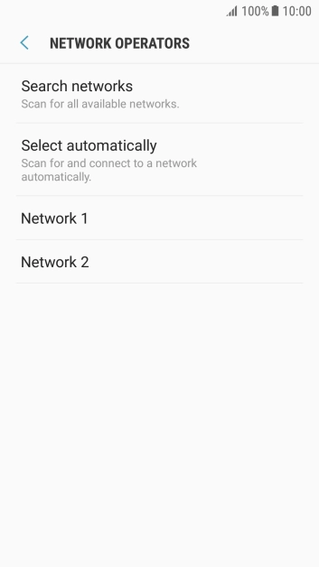 Press the required network. Press the required network.