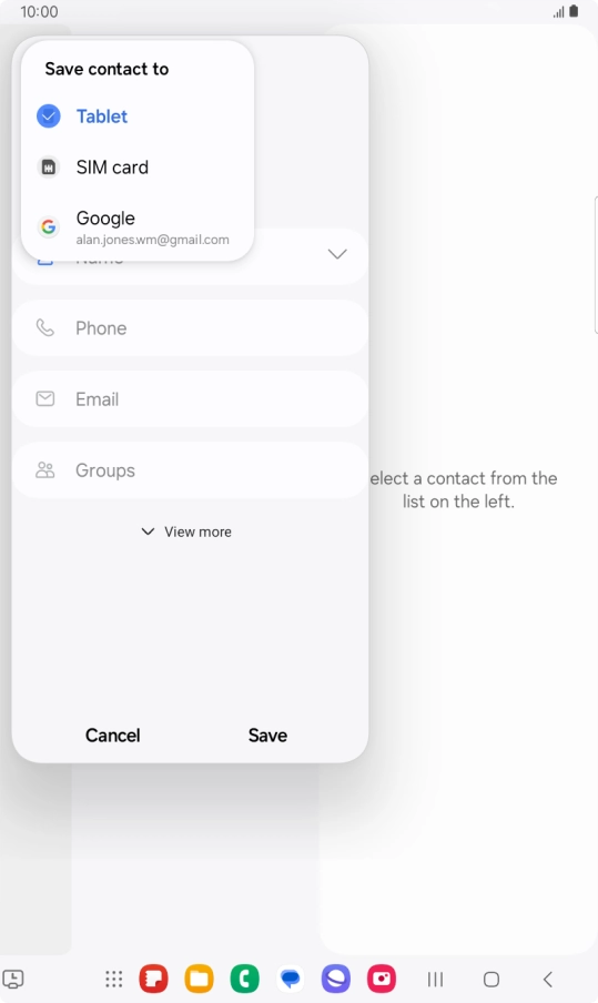 Press the required Google account. Press the required Google account.