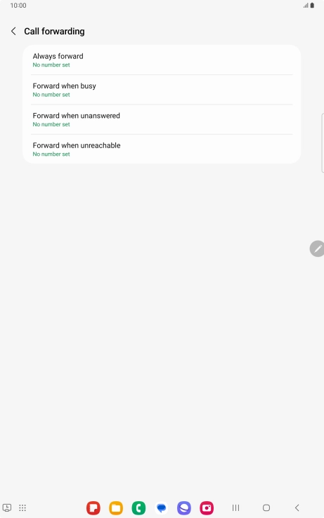 Press the required divert type. Press the required divert type.