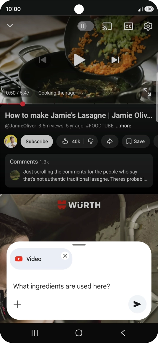 Follow the instructions on the screen to type or speak the required question for the video. Follow the instructions on the screen to type or speak the required question for the video.
