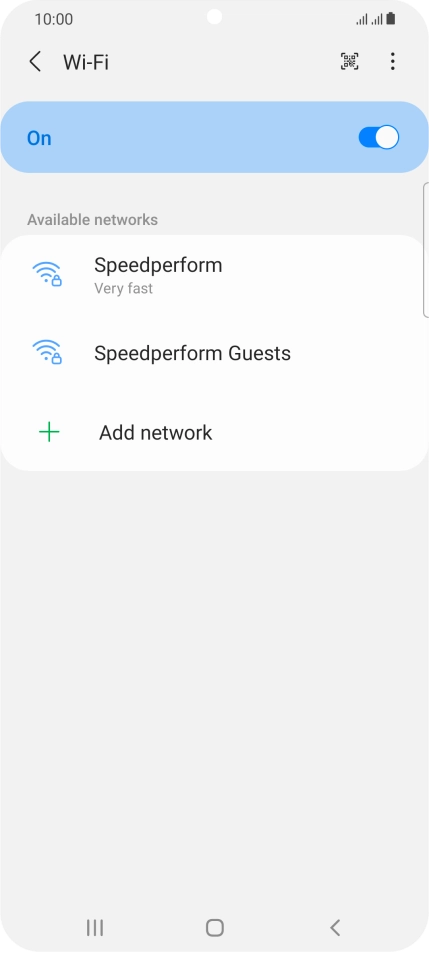 Press the required Wi-Fi network. Press the required Wi-Fi network.