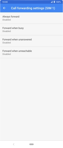 Press the required divert type. Press the required divert type.