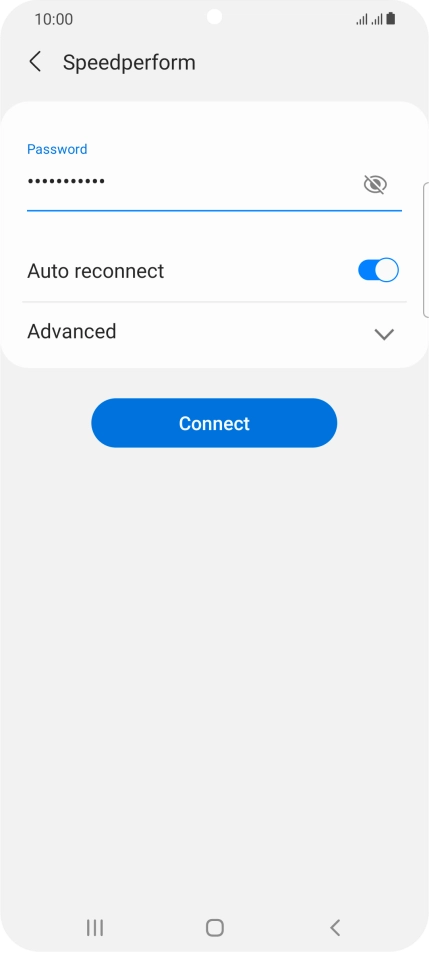Key in the password for the Wi-Fi network and press Connect. Key in the password for the Wi-Fi network and press Connect.