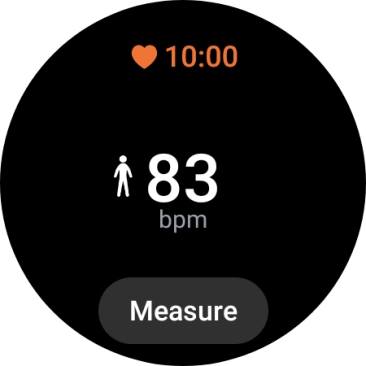 Press Measure and wait while the smartwatch measures your heart rate. Press Measure and wait while the smartwatch measures your heart rate.