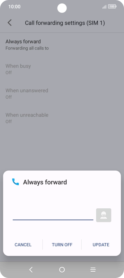 Press TURN OFF. Press TURN OFF.