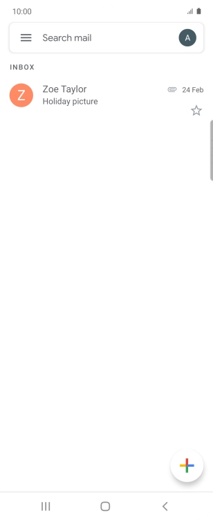 Press the email account icon. Press the email account icon.