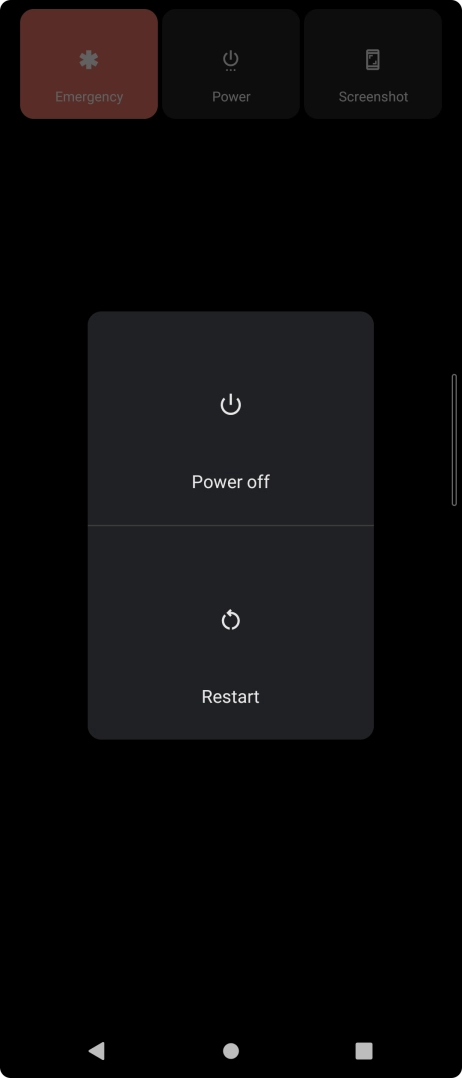 Press Power off. Press Power off.