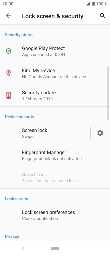 Press Fingerprint Manager. Press Fingerprint Manager.