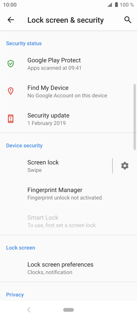 Press Fingerprint Manager. Press Fingerprint Manager.