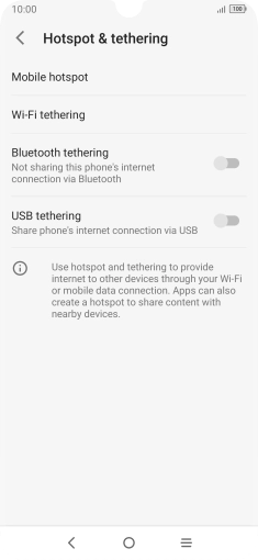 Press Mobile hotspot. Press Mobile hotspot.