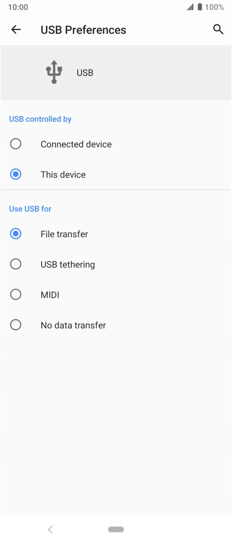 Press File transfer. Press File transfer.