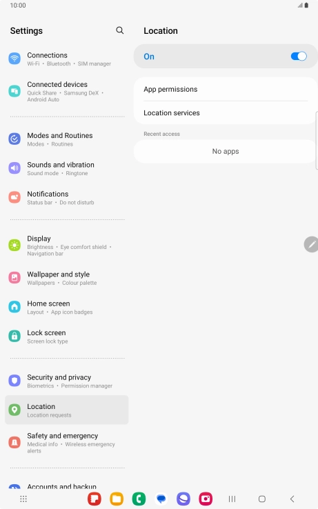 Press App permissions. Press App permissions.