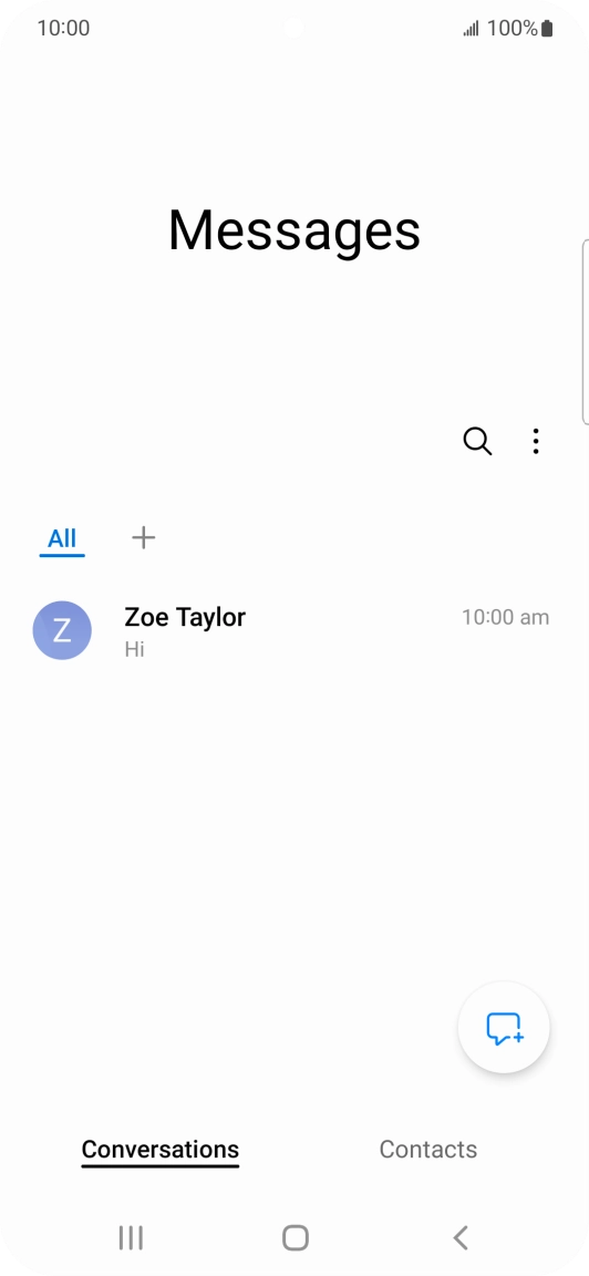 Press the new message icon. Press the new message icon.