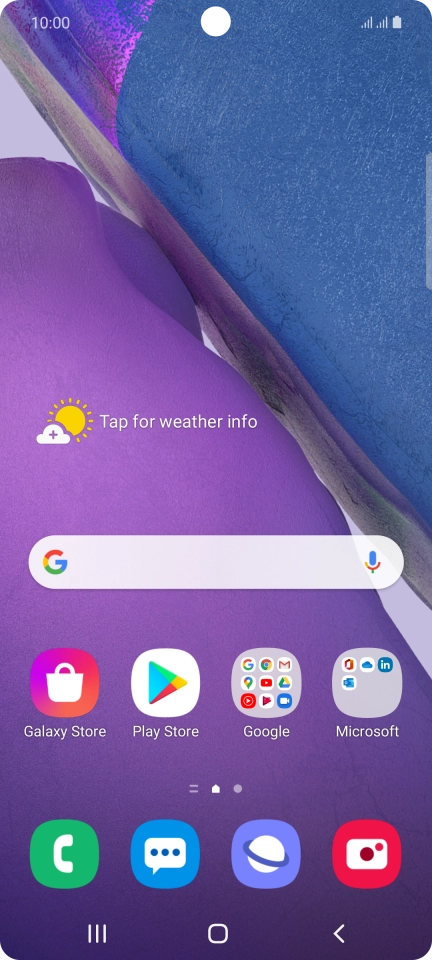 Press the message icon. Press the message icon.