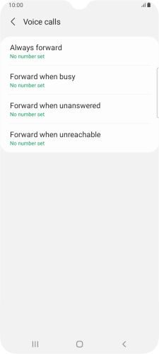 Press the required divert type. Press the required divert type.