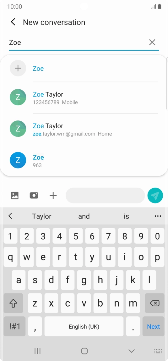 Press the required contact. Press the required contact.