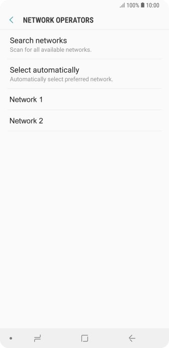 Press the required network. Press the required network.